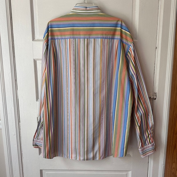 Paul & Shark Yachting Men’s Button Down Collared Shirt Colorful Stripe Print - Picture 11 of 16